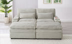 Loveseat Sofa 70.9" Convertible with Ottoman and USB Ports