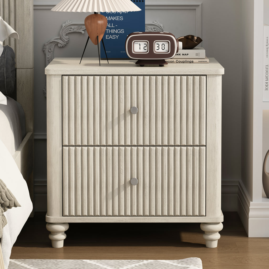 Fluted Nightstand 2-Piece Set