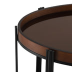 Oval 2 Shelf Dark Kitchen Cart