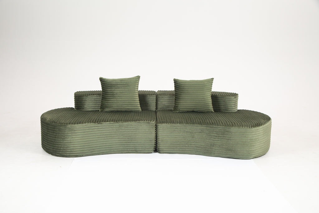 110.24" Fully Compressed Sofa in Corduroy