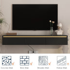Floating TV Stand with LED Lights & Power Outlet
