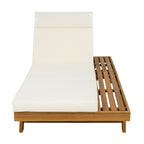 Lounge Chaise Set With Headrest - Acacia Wood & Water-Resistant Cushions
