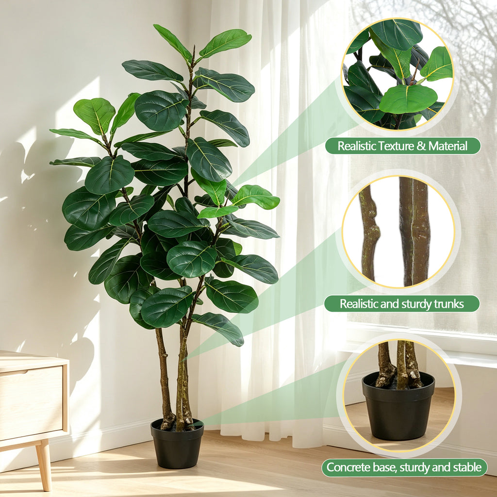 5FT Artificial Fiddle Leaf Fig Tree with Planter