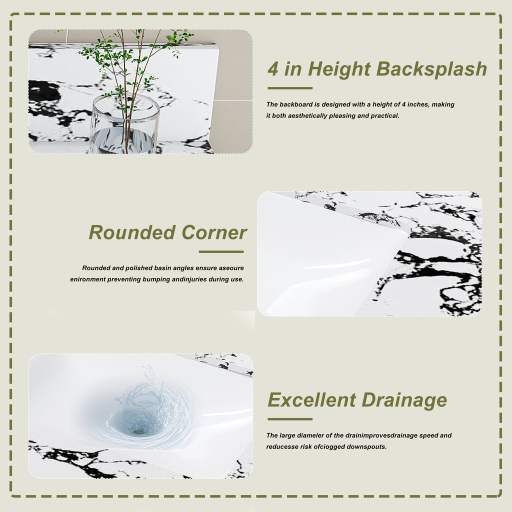 43"x22" Bathroom Vanity Top with Undermount Sink and Backsplash