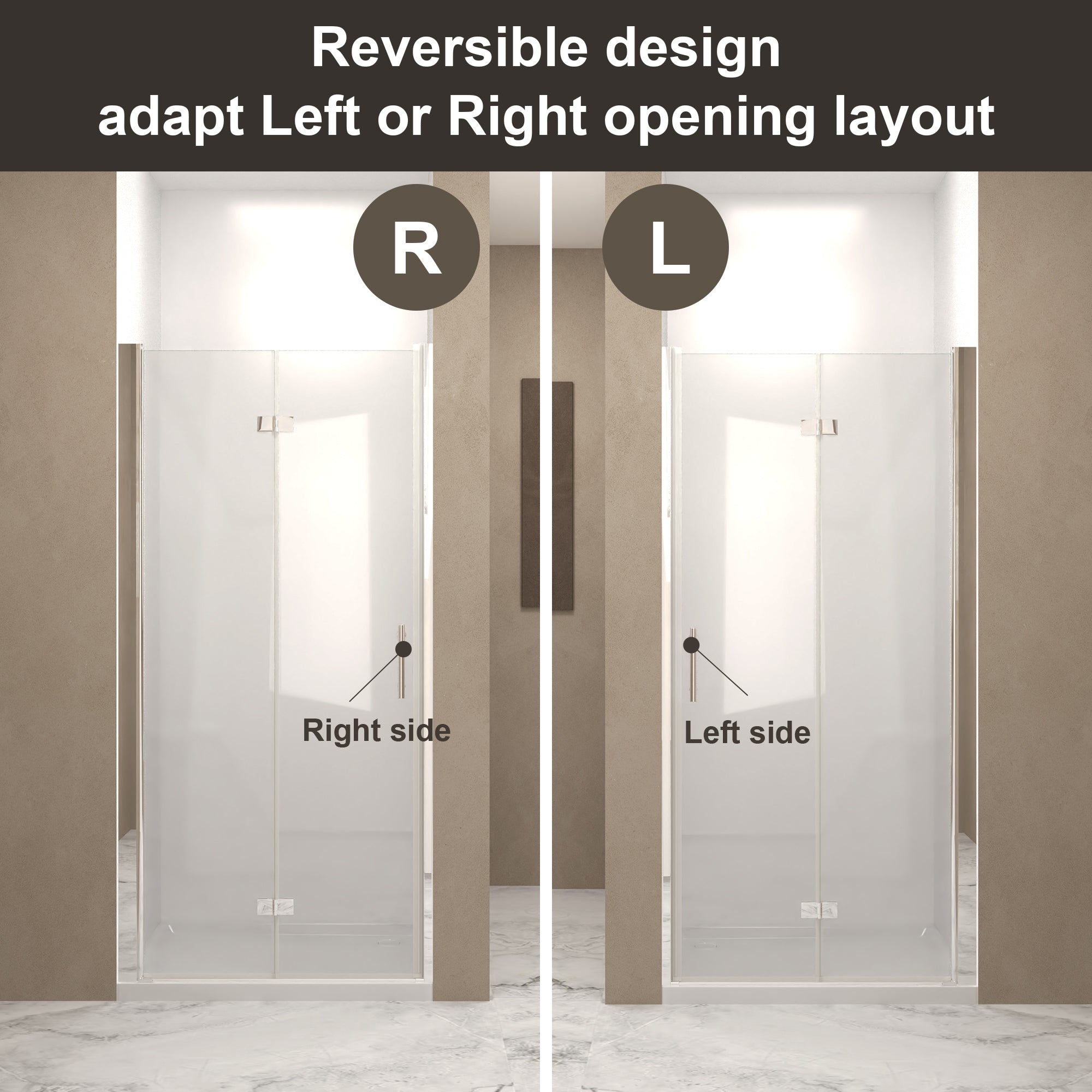 37-36" x 72" Bifold Shower Door