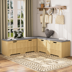 3-Piece L-Shaped Multifunctional Storage Bench