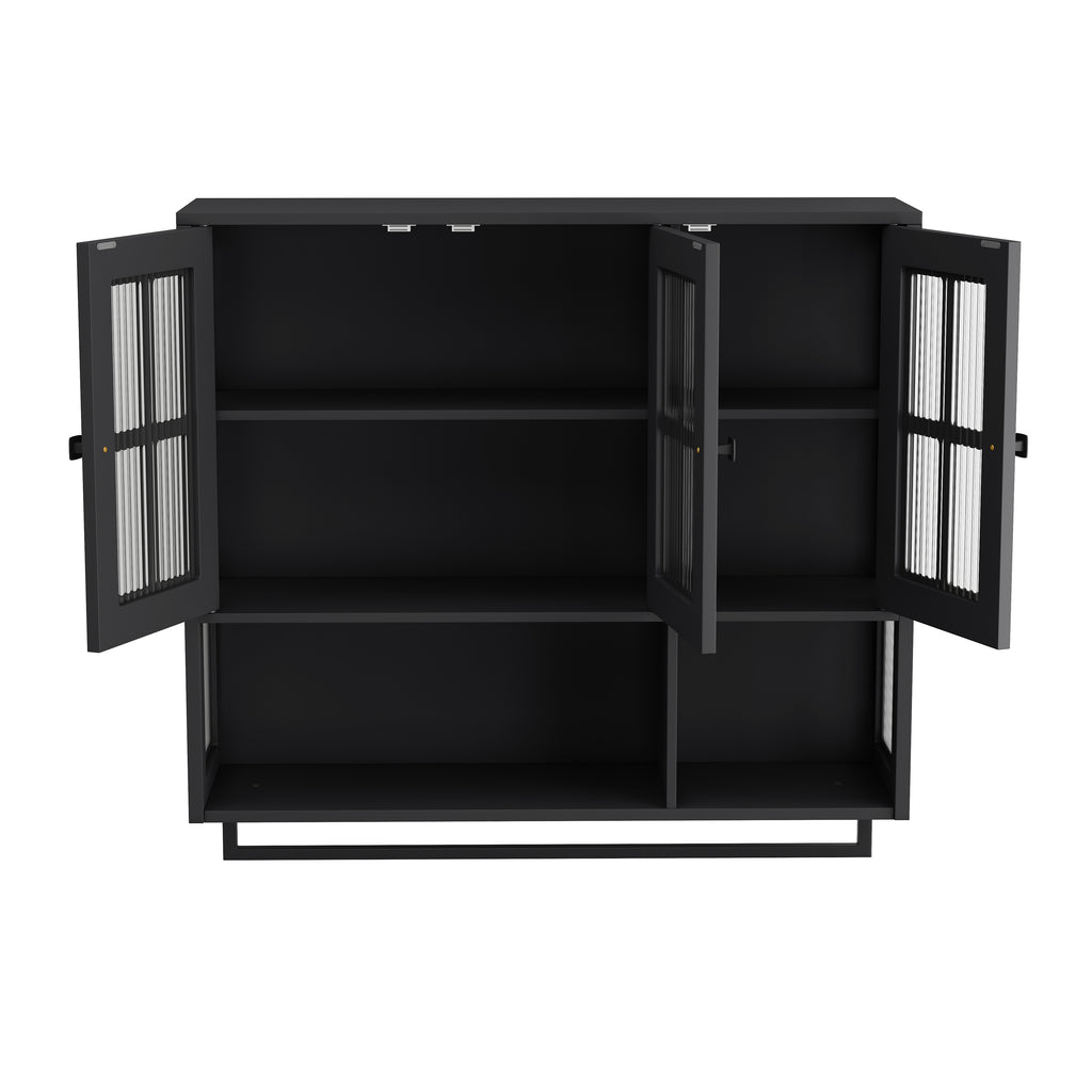 Bathroom Wall Cabinet with Open and Hidden Storage