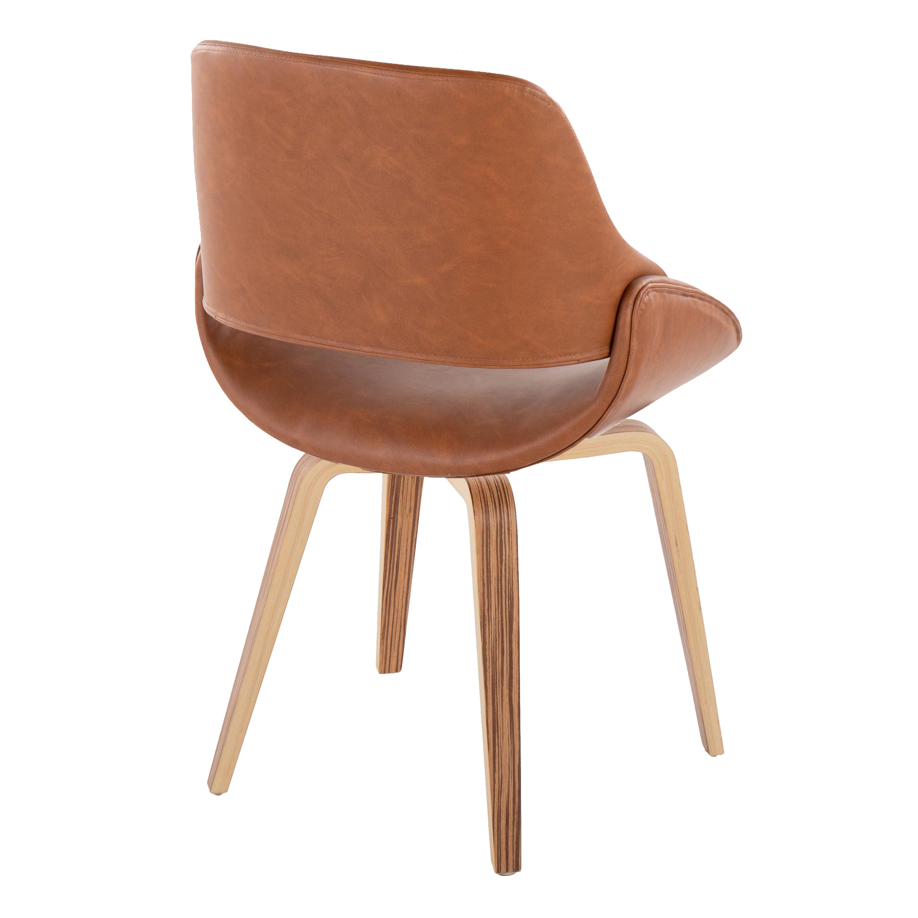 Mid-Century Modern Accent/Dining Chair Set in Zebra Wood