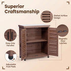 Potting Bench with Storage Cabinet and Metal Table Top