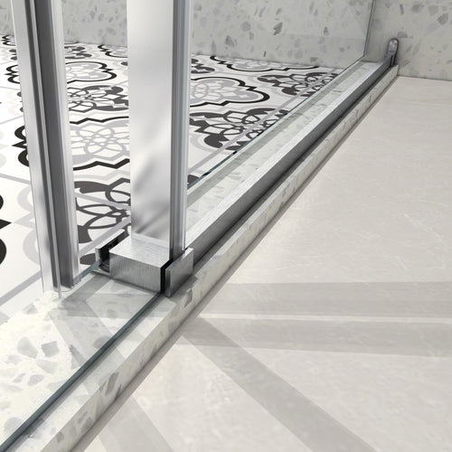 Brushed Nickel Frameless Shower Door