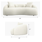 Drake Japandi Style Curvy Boucle Sofa