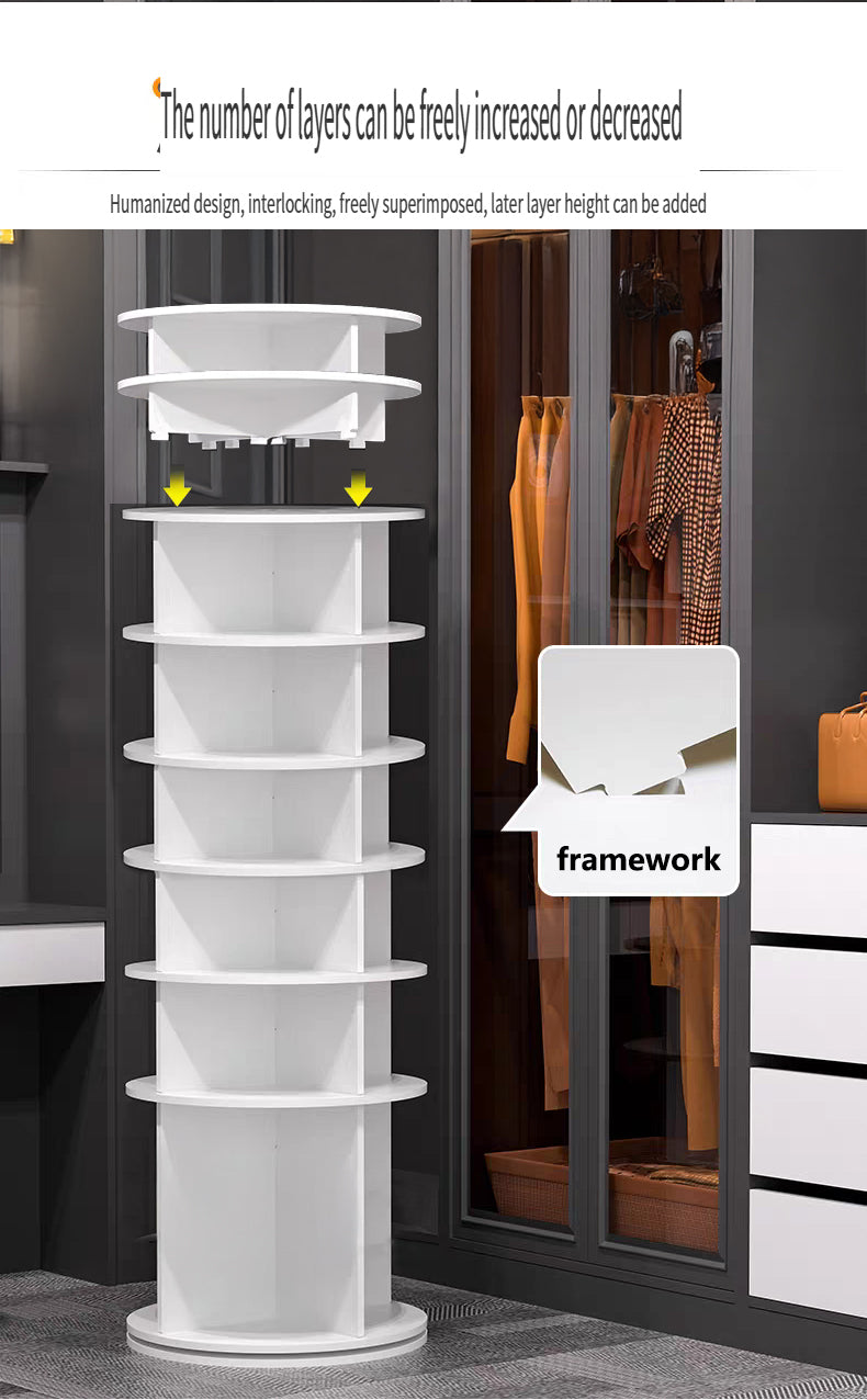 8 Tier Rotating Shoe Rack Tower