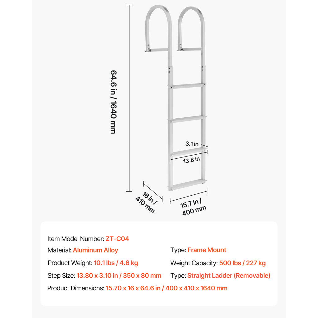 Removable Dock Ladder - 4 Steps