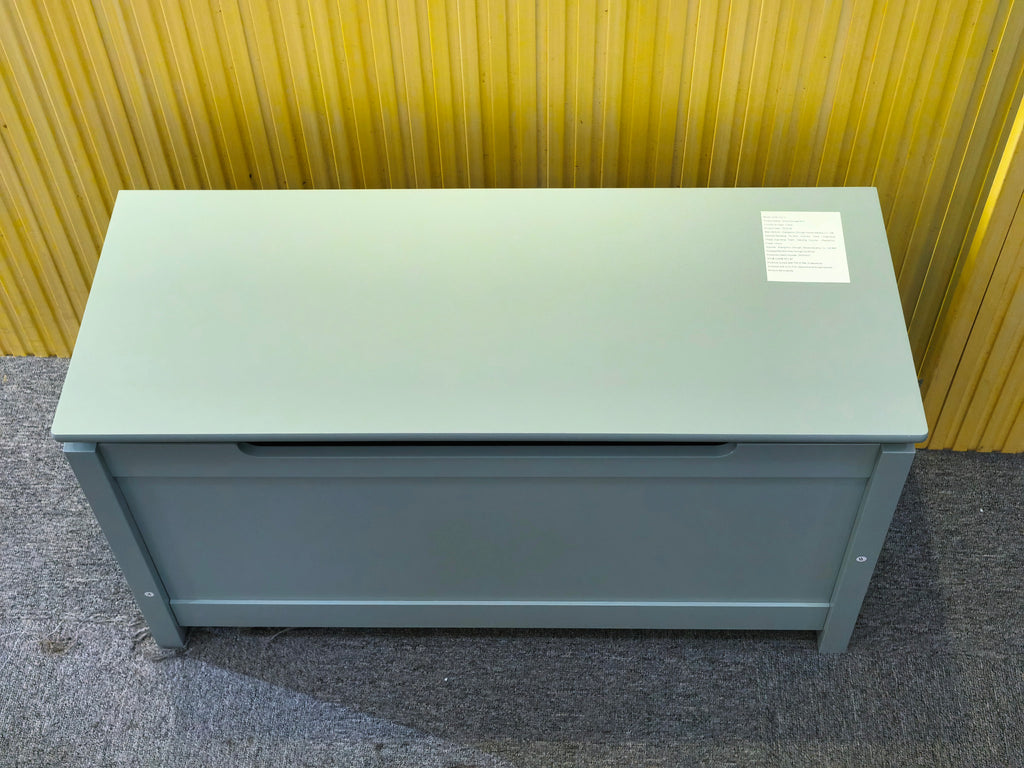 Kids Wooden Toy Box Storage with Safety Hinged Lid - Sage