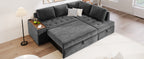 Mirod 91.5-Inch L Shaped Couch with Pull Out Bed