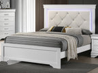 White Faux Leather Tufted HB 3pc Bedroom Set