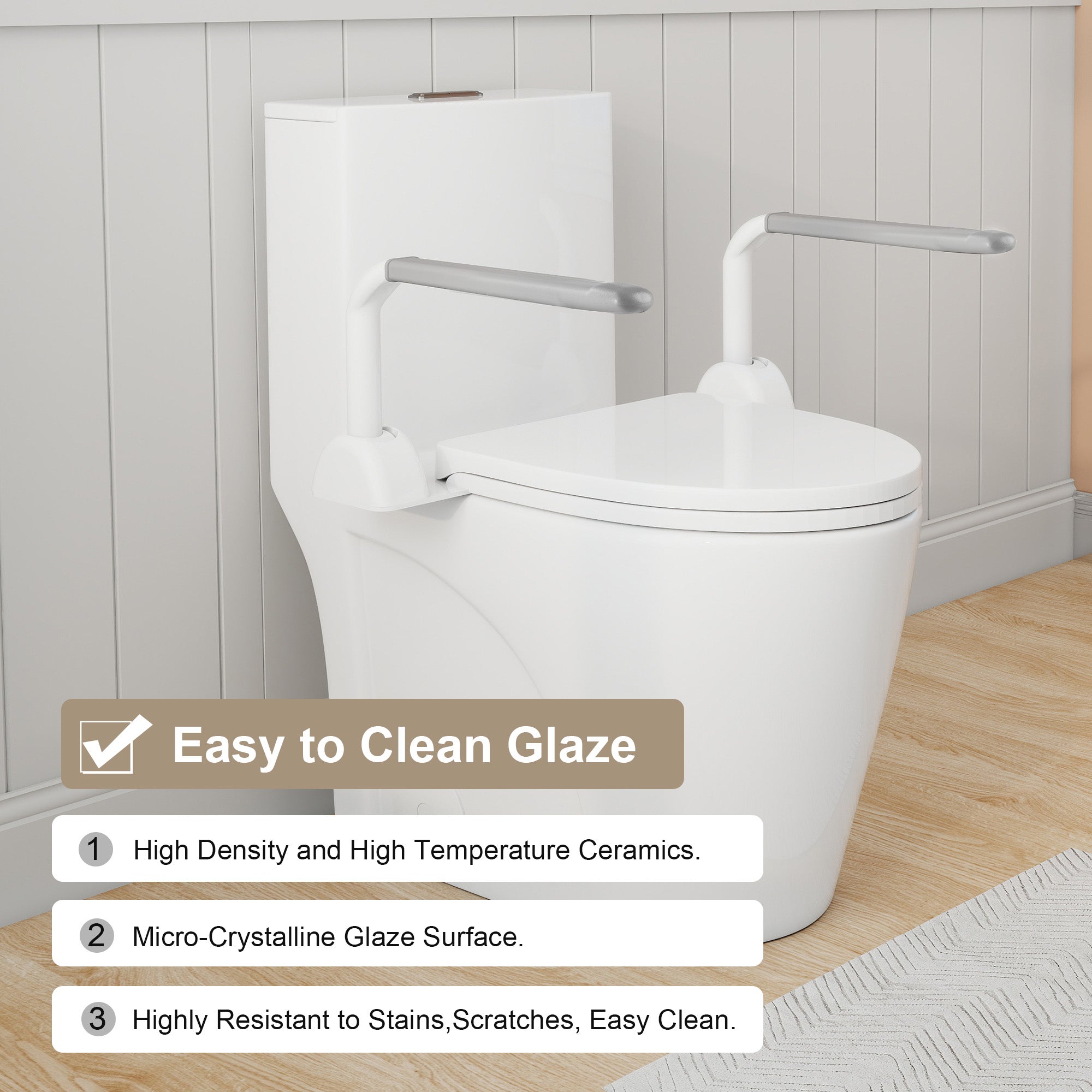 Upgraded Design Armrest One-Piece Toilet