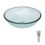 Bathroom Artistic Tempered Crackle-Glass Vessel Sink