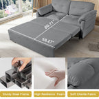 Convertible Pull-Out Queen Sleeper Sofa, 3-in-1 Design