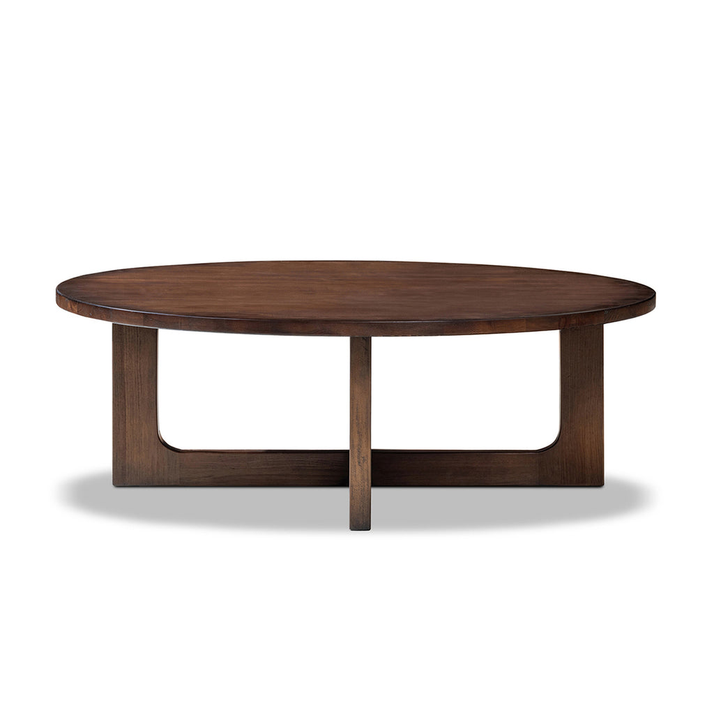 Pino 48-Inch Round Reclaimed Pine Coffee Table, Java