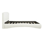 Curved Upholstered Bed with Smart Ambient Lighting