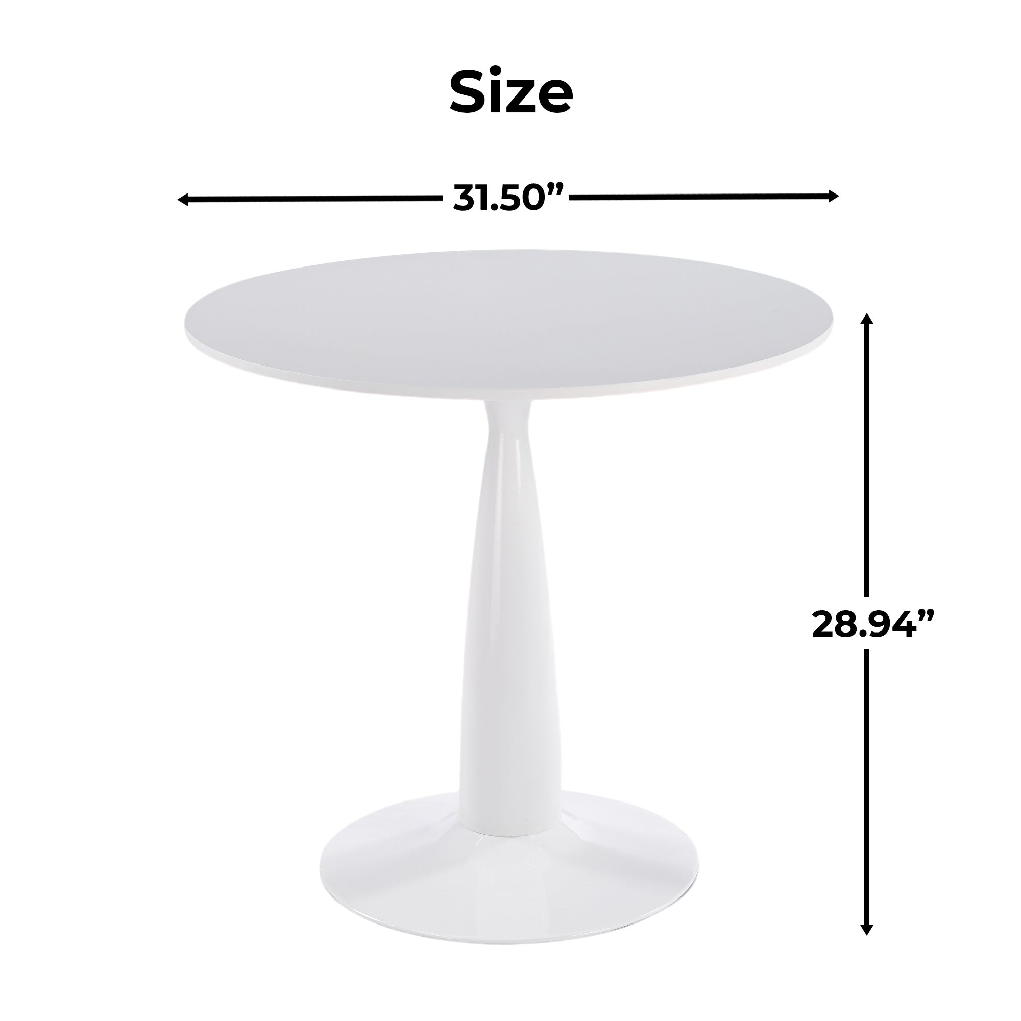 31.5 Inch Mid-Century Modern Pedestal Table