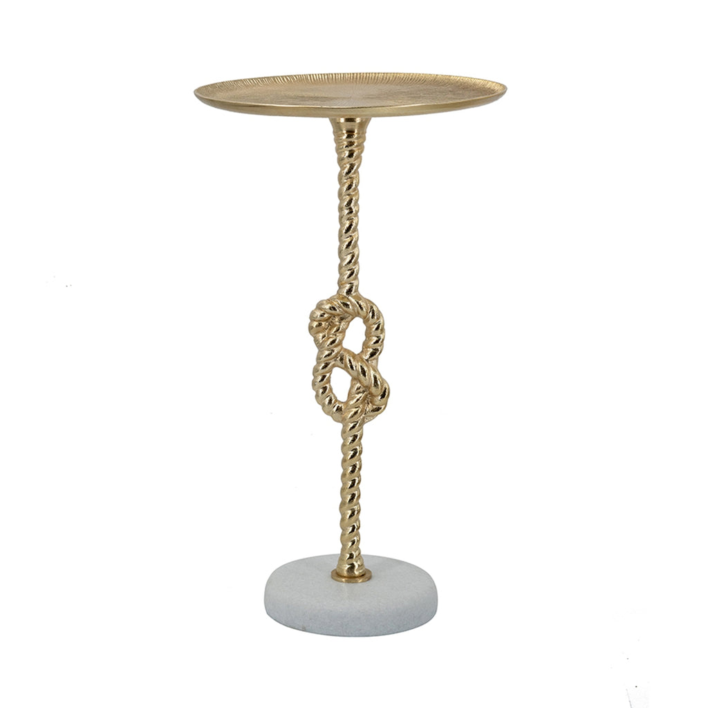 Elegant Round Side Table With Marble Base