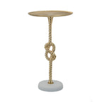 Elegant Round Side Table With Marble Base