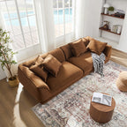 WKS16C Camel Sofa with Detachable Pillowcase