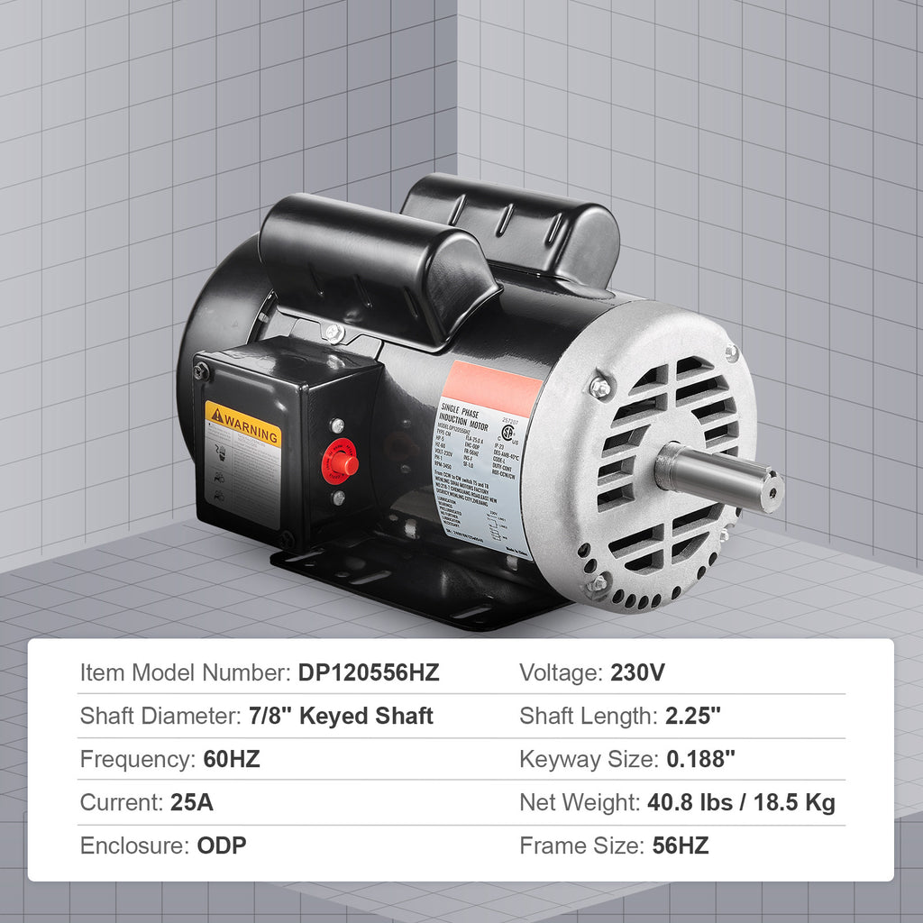 5HP Air Compressor Electric Motor (230V 25A)