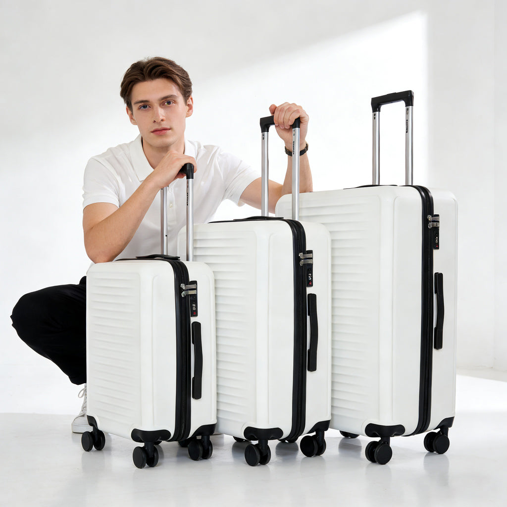 Luggage 3 Piece Sets, Hard Shell Lightweight Carry On Suitcase