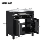30" Bathroom Vanity with Ceramic Sink - Modern
