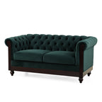 VIVALUX 59.44" Chesterfield Velvet Loveseat Sofa