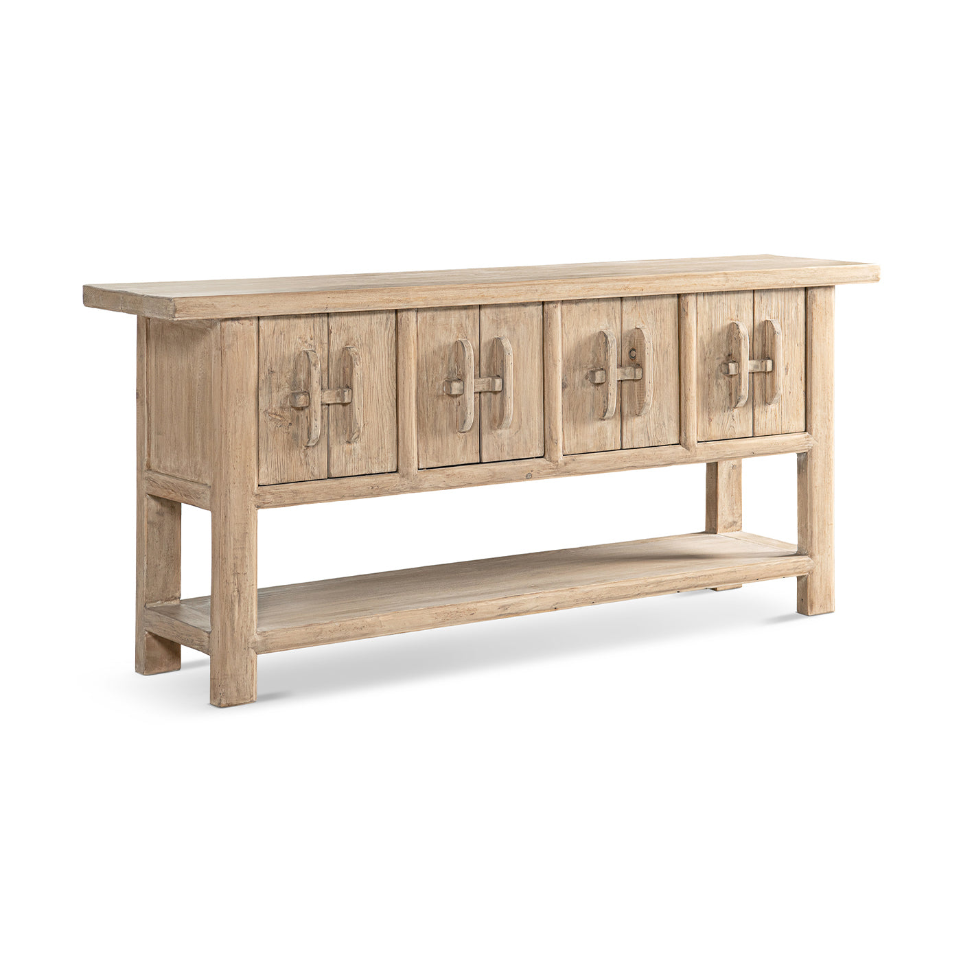 Rowan 78.5" Solid Reclaimed Pine Sideboard with Lower Shelf Heritage Light