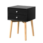 Mid-Century Modern Side Table with 2 Drawers