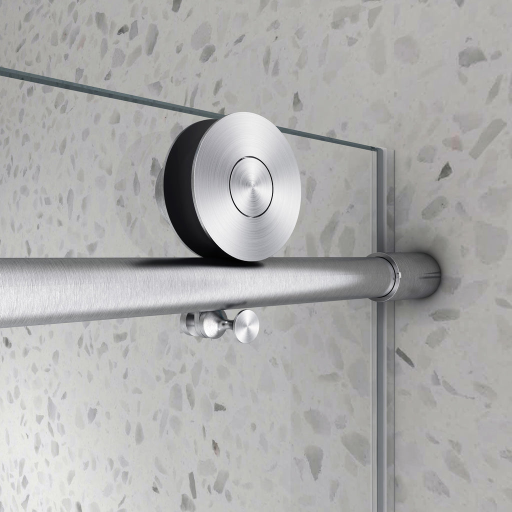 Brushed Nickel Frameless Shower Door