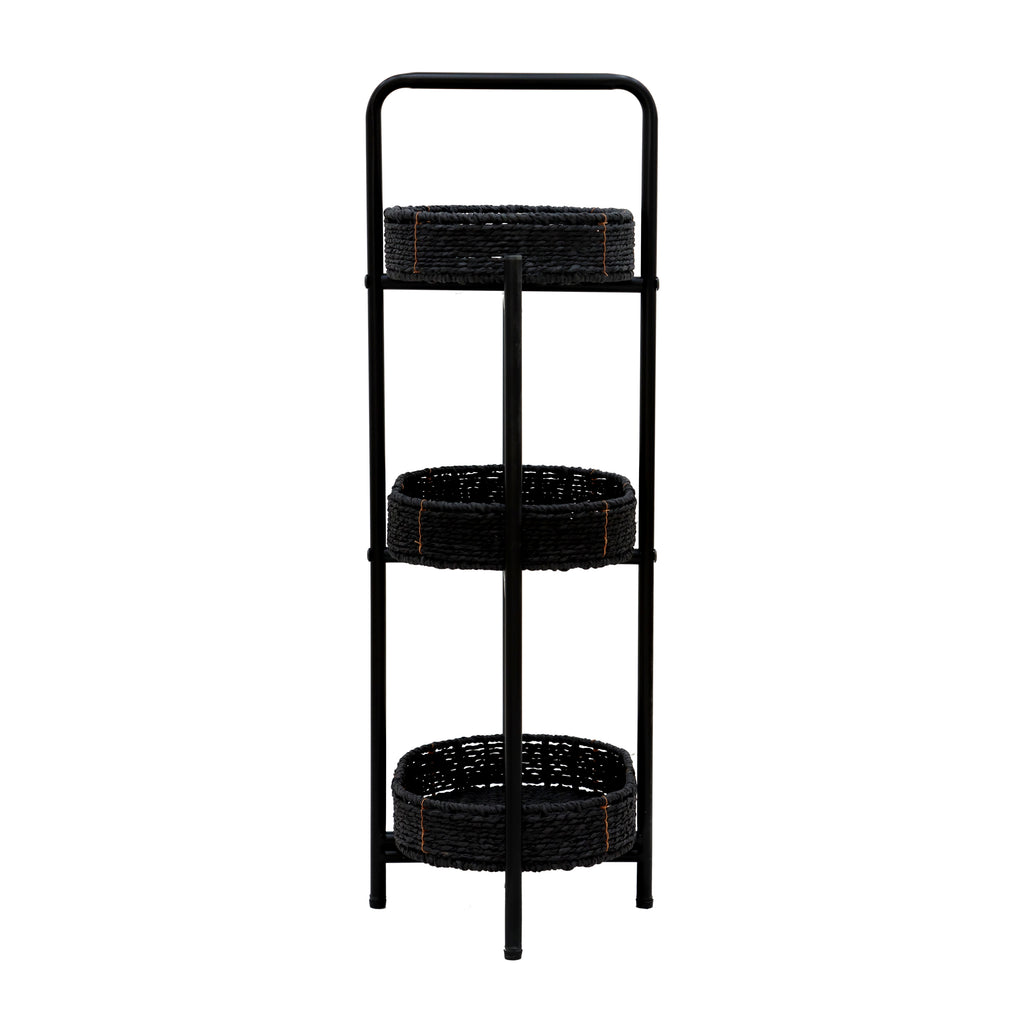 Small Handwoven Side Tables – 3-Tier Oval Organizer