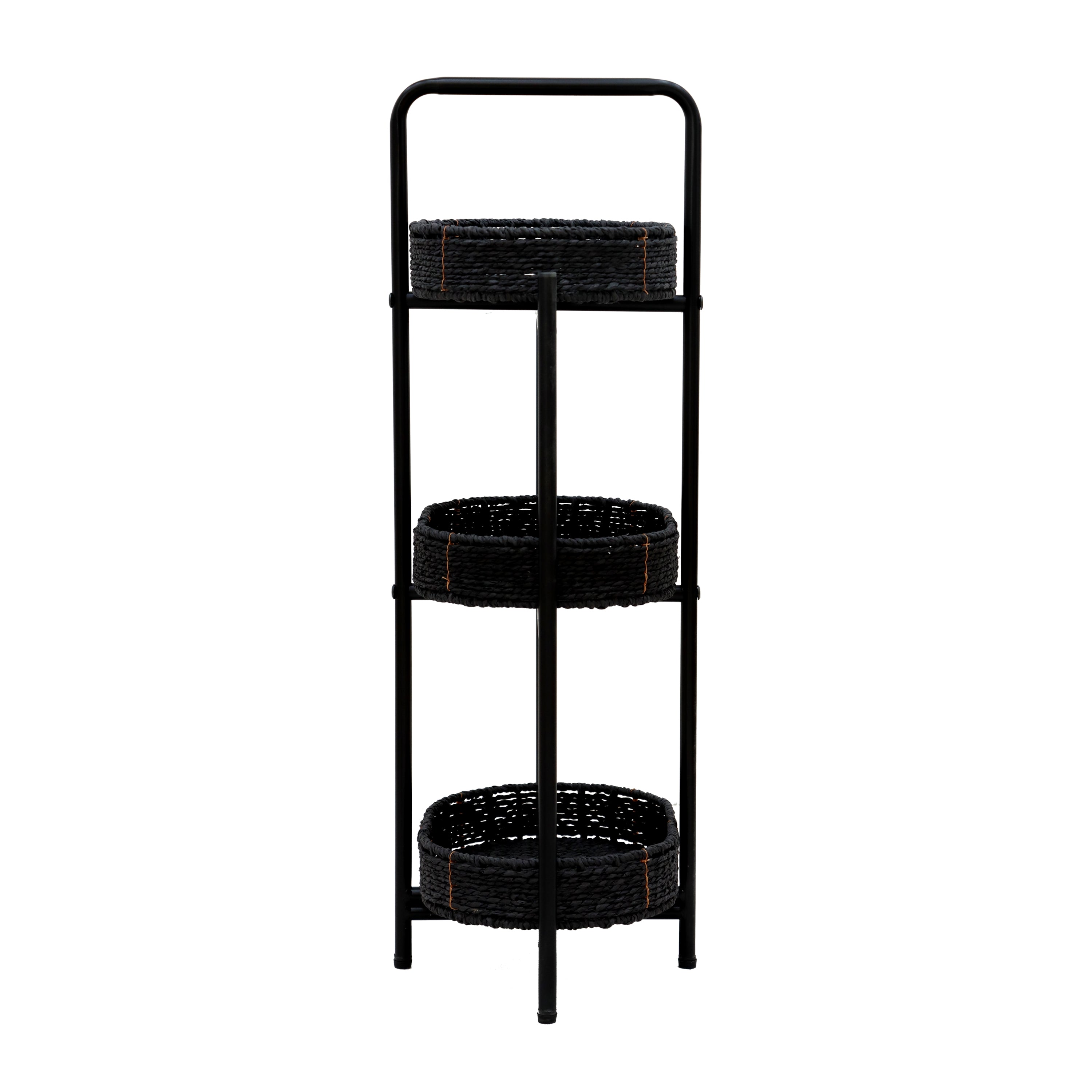 Small Handwoven Side Tables – 3-Tier Oval Organizer