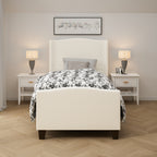 Twin Size Bed Frame with Upholstered Headboard