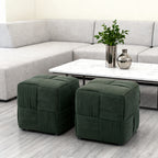 Ottoman Foot Rest Soft and Comfortable Corduroy Stool - Green