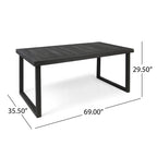 Outdoor 6-Seater Acacia Wood Dining Set with Bench