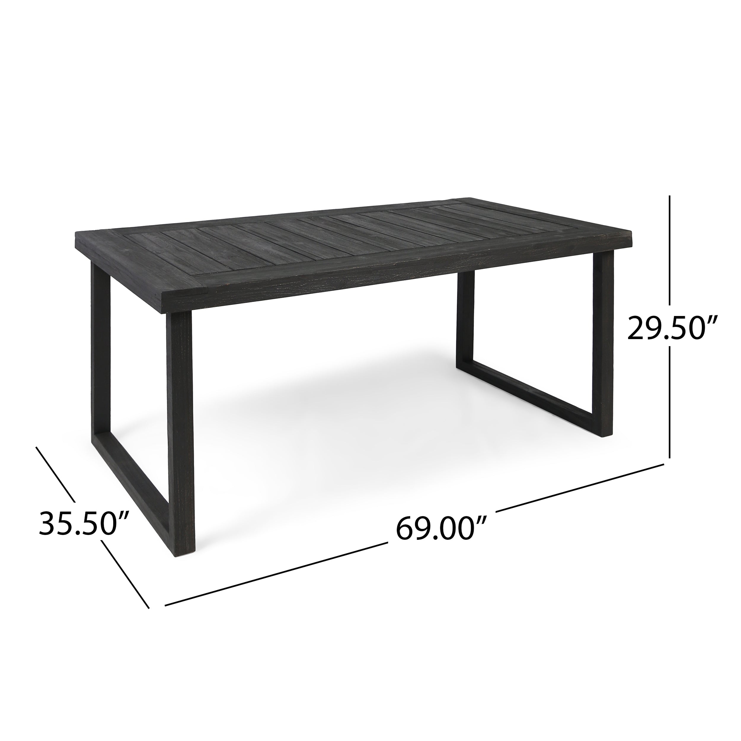 Outdoor 6-Seater Acacia Wood Dining Set with Bench