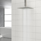 10" Square Rainfall Shower Head, Wall/Ceiling Mounted, Brushed Nickel