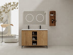 48" Freestanding Bathroom Vanity With Double Sink and Storage Rack