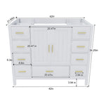 42" Bathroom Vanity Base Cabinet with 2 Soft-Close Double Doors