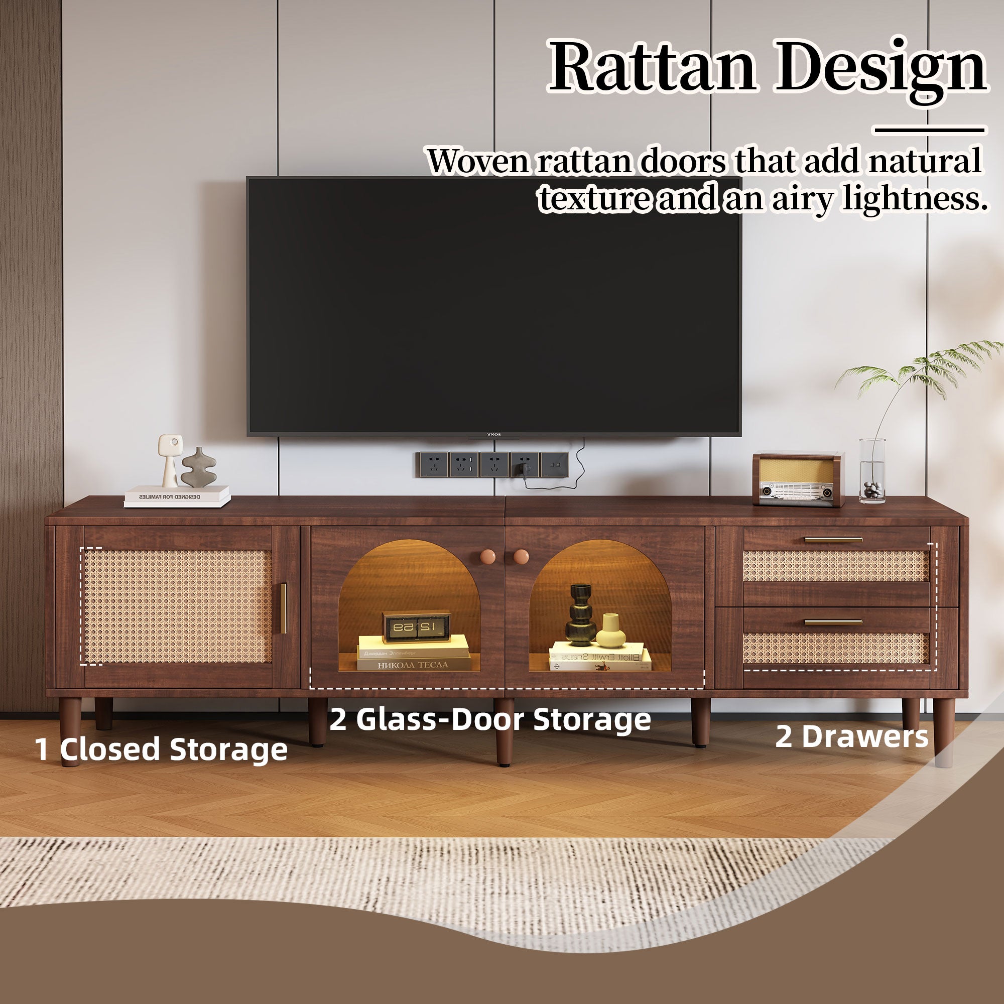 70 Inch TV Stand for TVs Up to 80 Inches