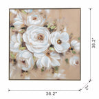 36" x 36" Square Framed Wall Art Flower Canvas Print
