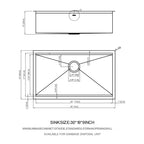 30" Undermount Kitchen Sink - 16 Gauge Stainless Steel