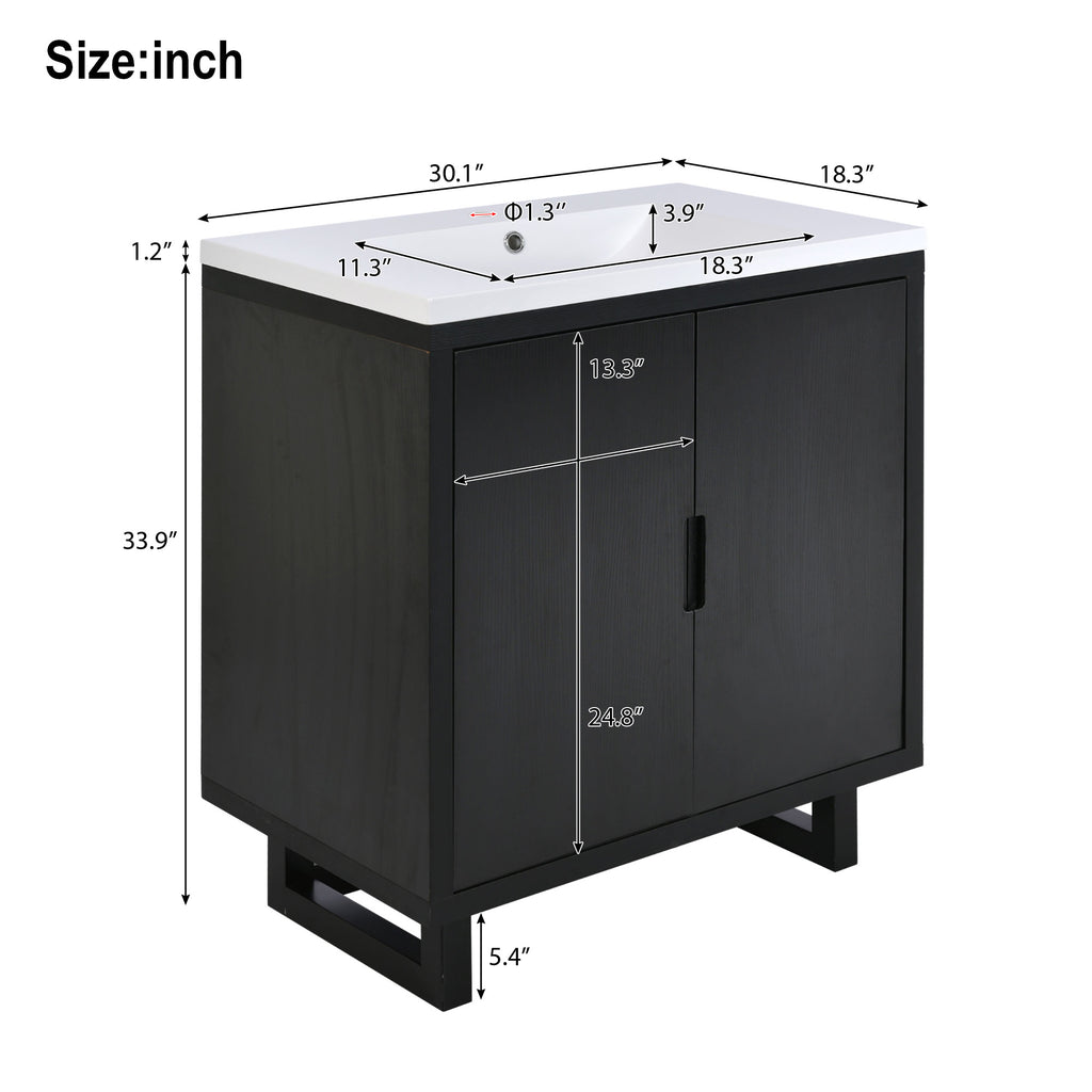 30" Bathroom Vanity Set with Sink, Combo Cabinet, Bathroom Storage Cabinet