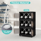 Black 24" Side Wide Folding Storage Cabinet - 5 Tiers